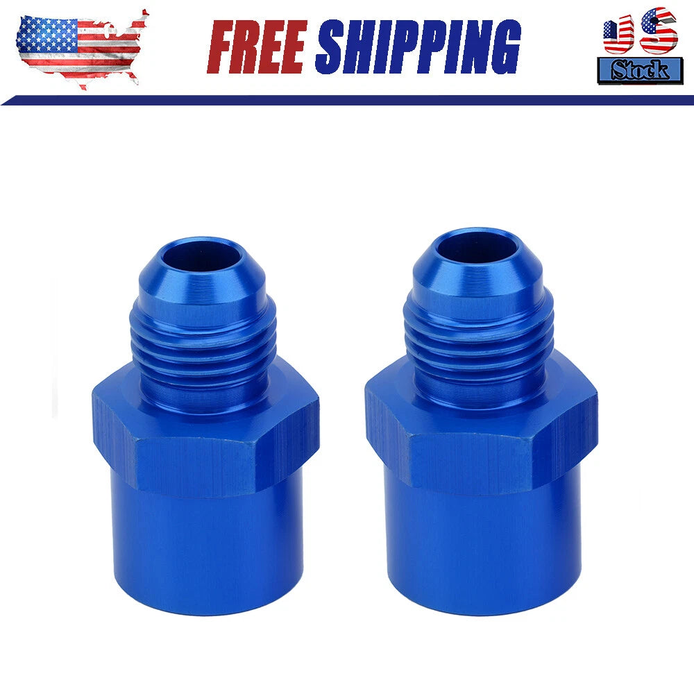 6AN Adapter Fitting Set For GM TBI Style (metric O-ring) Fuel Sending Unit Blue