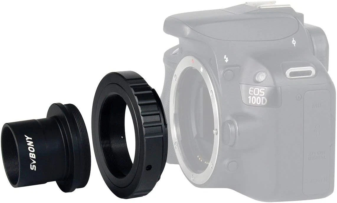 SVBONY T2 T Ring Adapter and T Adapter, 1.25 inches Metal Telescope Black