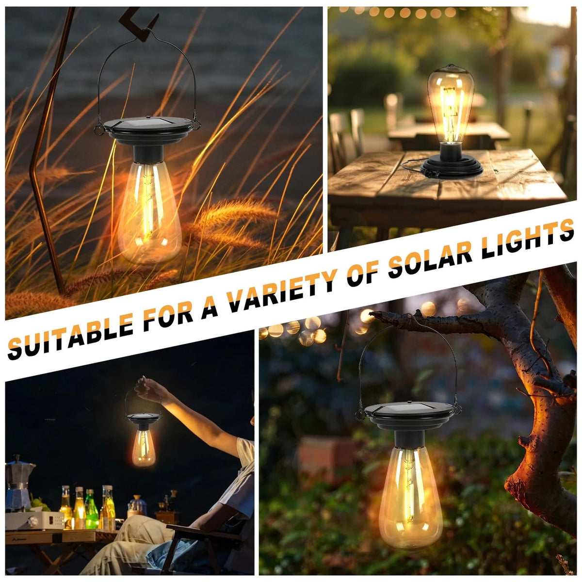 Replacement Solar Light Tops-Solar Bulbs for 2 PACK, Warm White