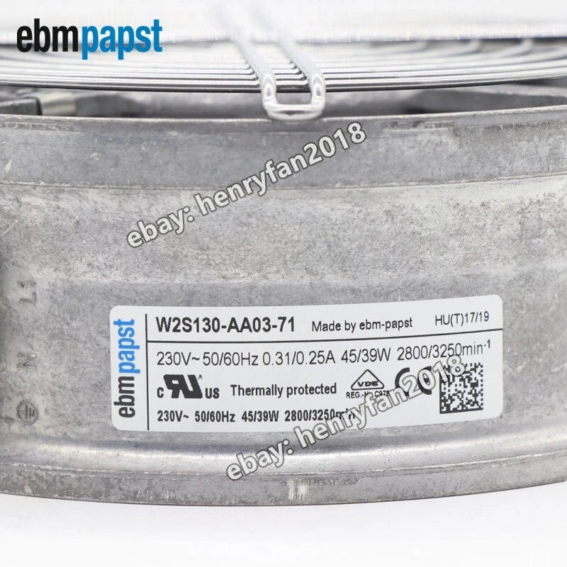 Ebmpapst W2S130-AA03-71 Axial Cooling Fan 230V 39/45W 2800/3250RPM Cabinet Fan
