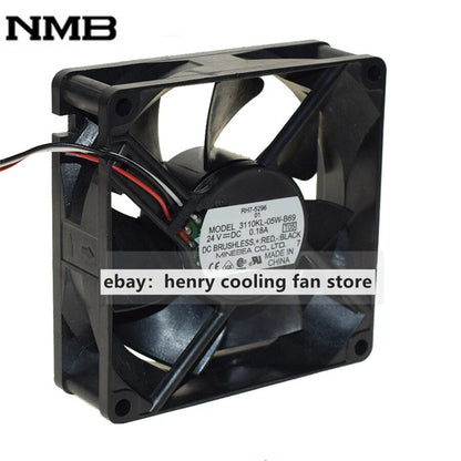 NMB 3110KL-05W-B69 Axial Fan DC 24V 0.18A 80*80*25mm 3-wires Printer Fan