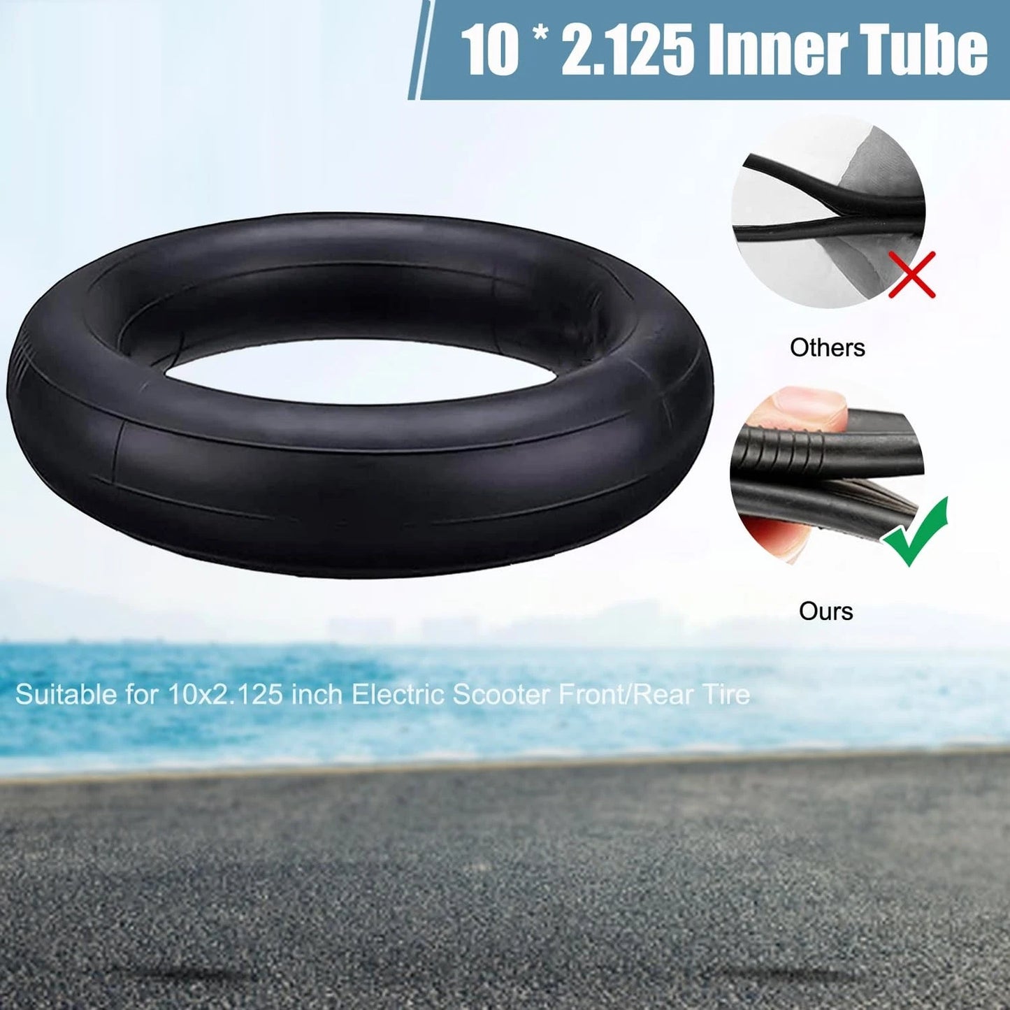 Cooryda Inner Tire,10x2.125 Tube for Electric 10 2.125, 2 inner tire