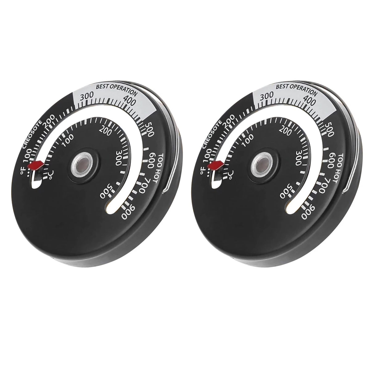 2pcs Stove Pipe Temperature Gauge Magnetic for Wood Burning Fireplace Monitor