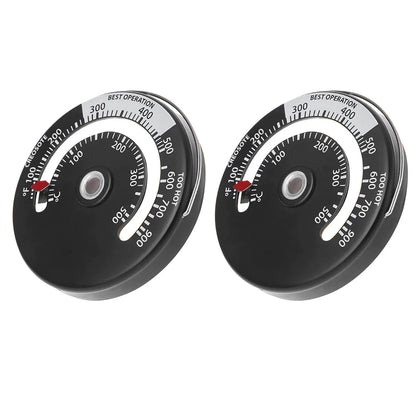 2pcs Stove Pipe Temperature Gauge Magnetic for Wood Burning Fireplace Monitor