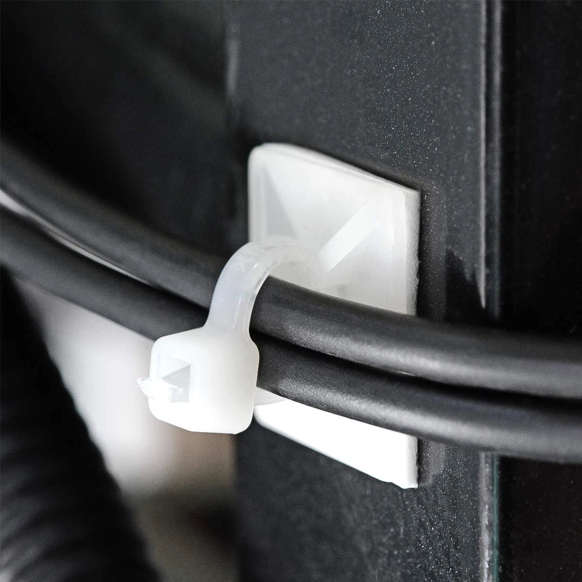 3/4" Strong Back-Glue Self Adhesive White Cable Zip Tie 100 Piece,
