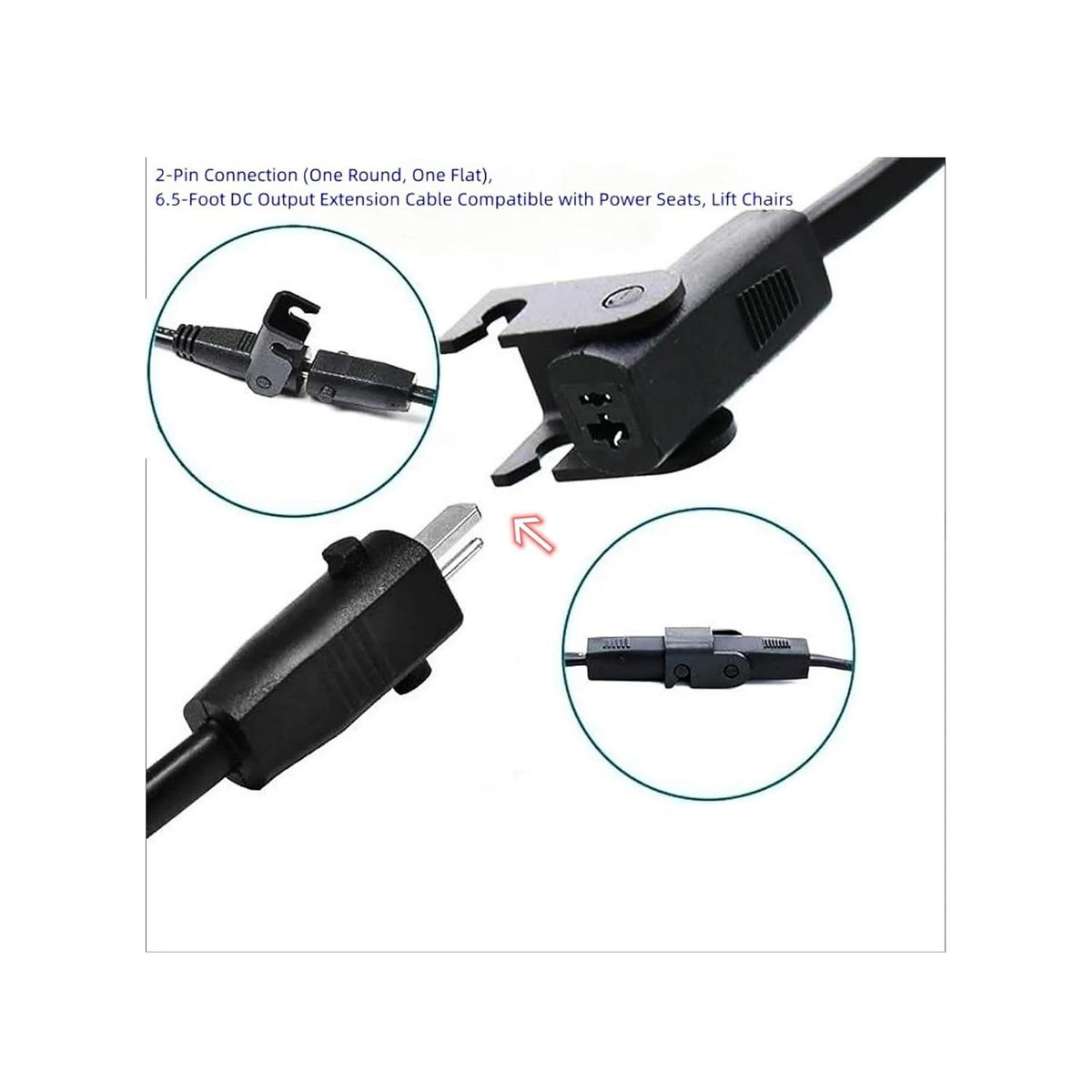 6.5 Ft Extension Cord for Lift Chair or Power Recliner, Replacement Power...