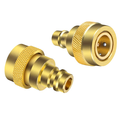 2 PCS Quick Couplers Brass R134A to R1234YF High Low Pressure Connector Part