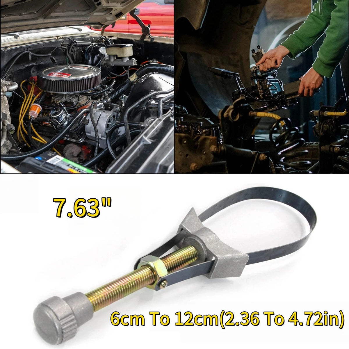 Maintenance Oil Filter Wrench 60-120mm Adjustable for Car Motorcycle Repair Tool