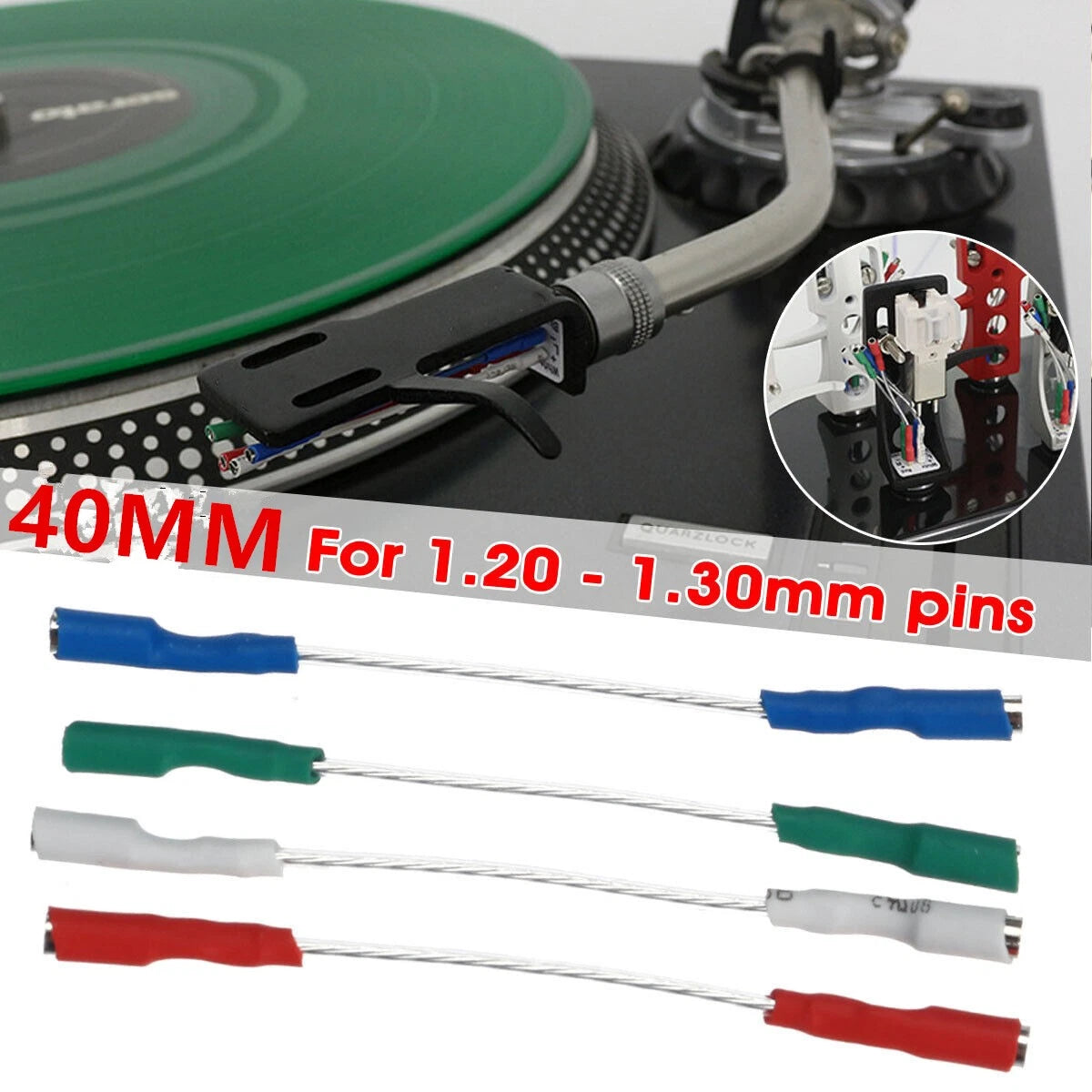 4Pcs 7N headshell wires OFC turntable leads phono cartridge cables replacement F
