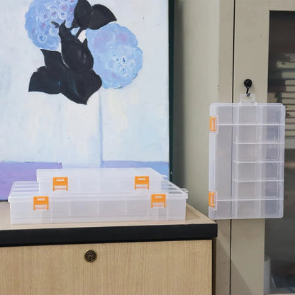 BangQiao 3 Pack Mixed Size Clear Plastic Storage Box Size, clear