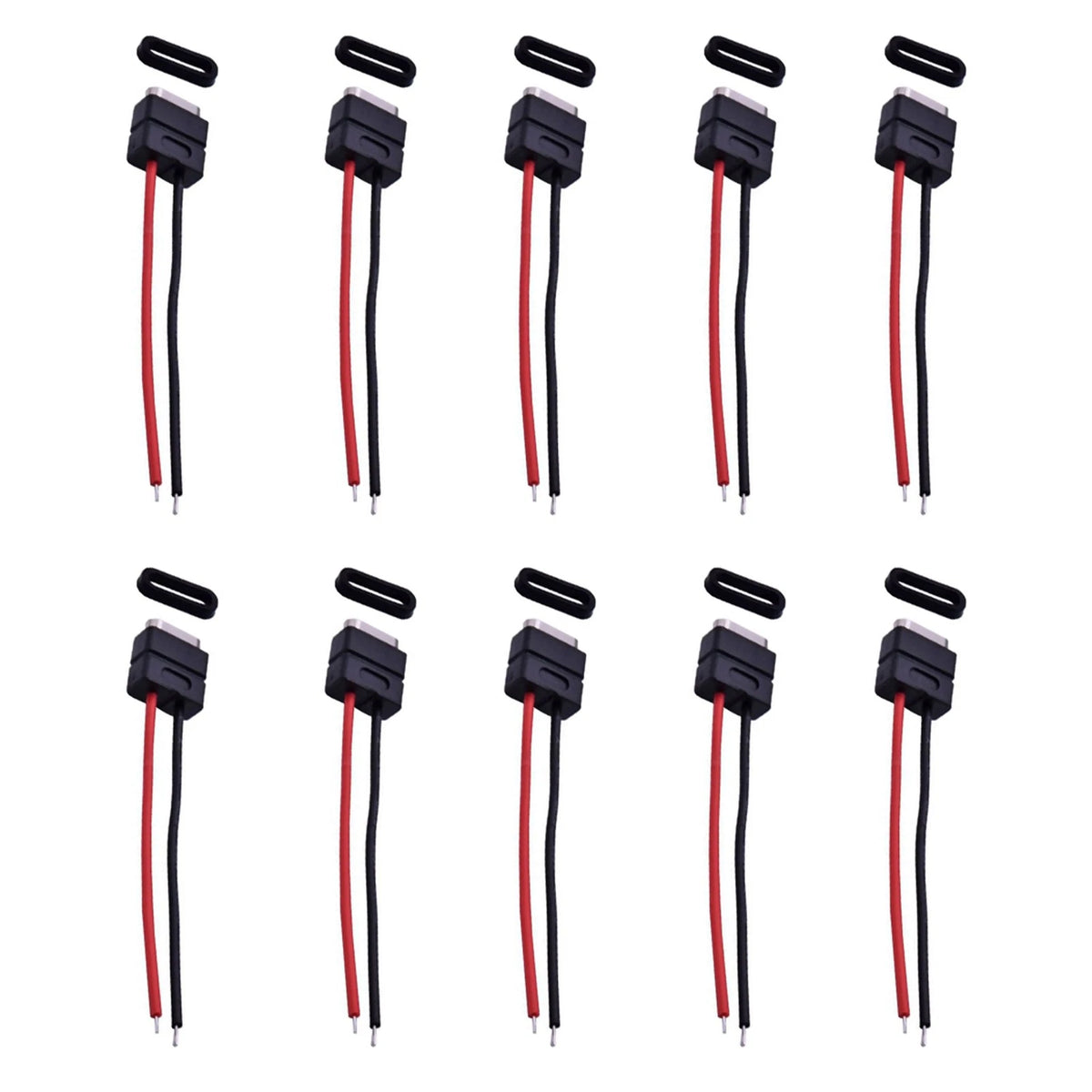 10PCS Waterproof 2PIN TYPE-C Female Socket High Precision Solder Joint Fitting