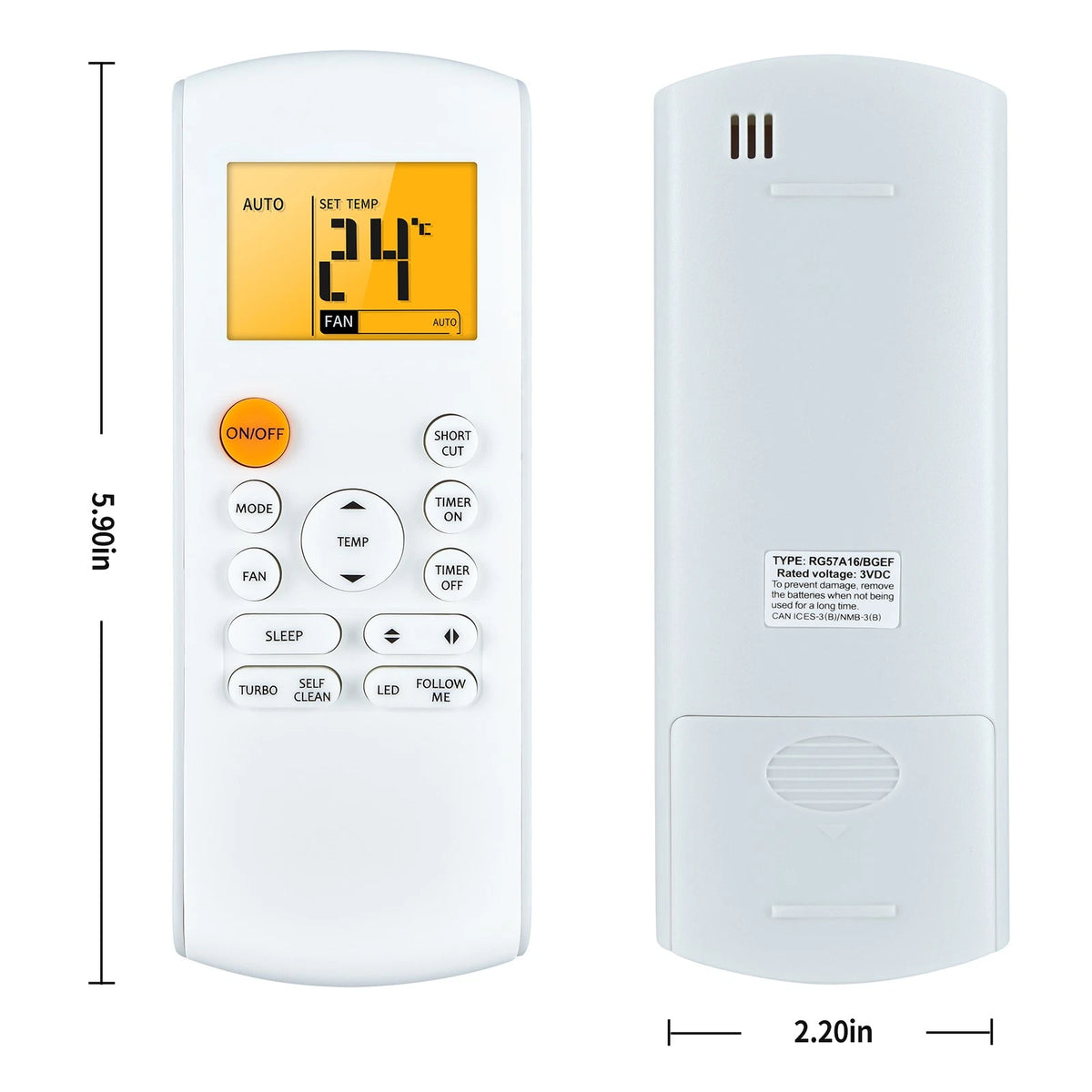 For Insignia Portable Air Conditioner NS-AC07PWH1 NS-AC06PWH1 Remote Control