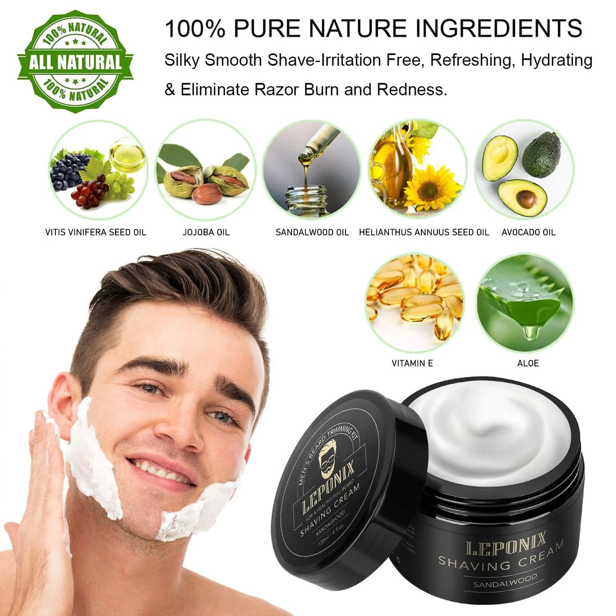 Mens Shaving Kit, The Ultimate Secret Santa Gift 1 Ounce (Pack of 4), Black