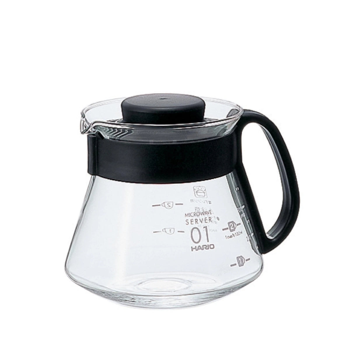 Hario V60 Glass Range Coffee Server, 360ml, Black