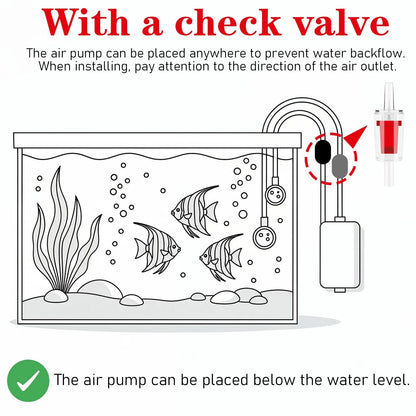4PCS Aquarium Air Pump Connectors with Check Valve 4.8Mm/0.188In, White