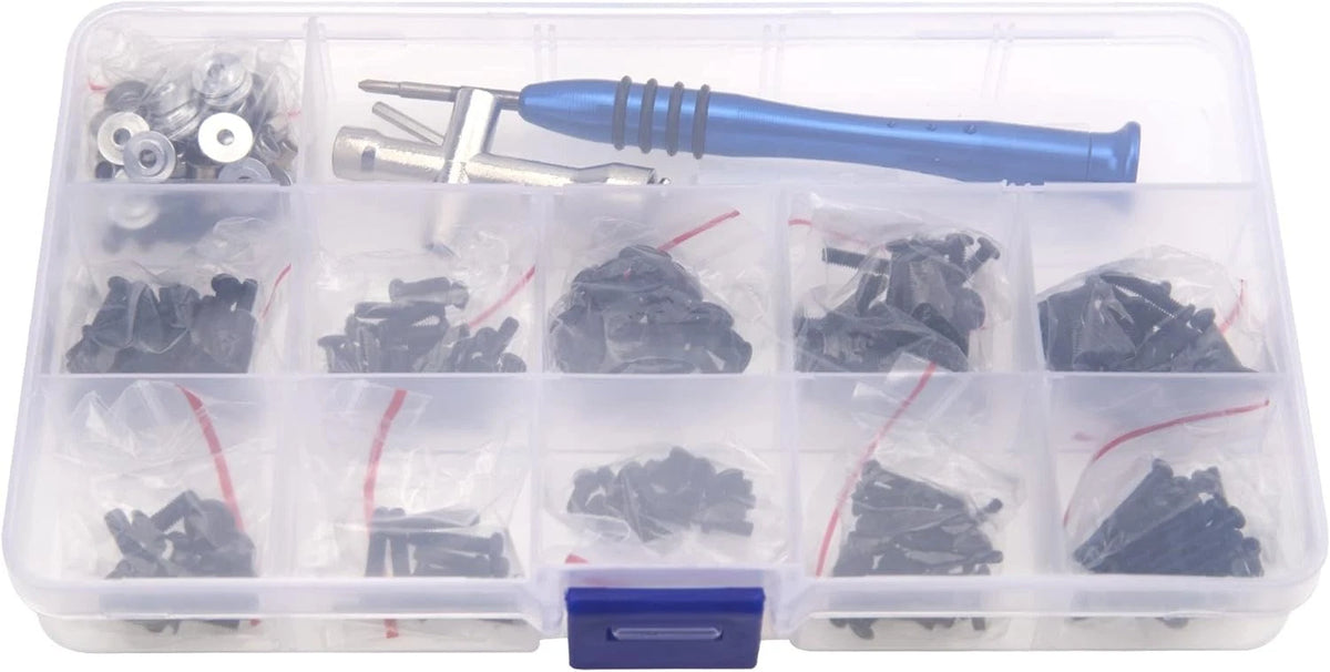 357Pcs Universal M2 M2.5 M3 RC Screws Kit Screw Fasteners One Size, Black