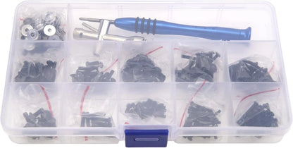 357Pcs Universal M2 M2.5 M3 RC Screws Kit Screw Fasteners One Size, Black