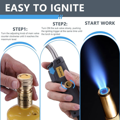 TAUSOM MAPP Map Gas Torch Kit with Holster, Adjustment Knob Black With a Bag