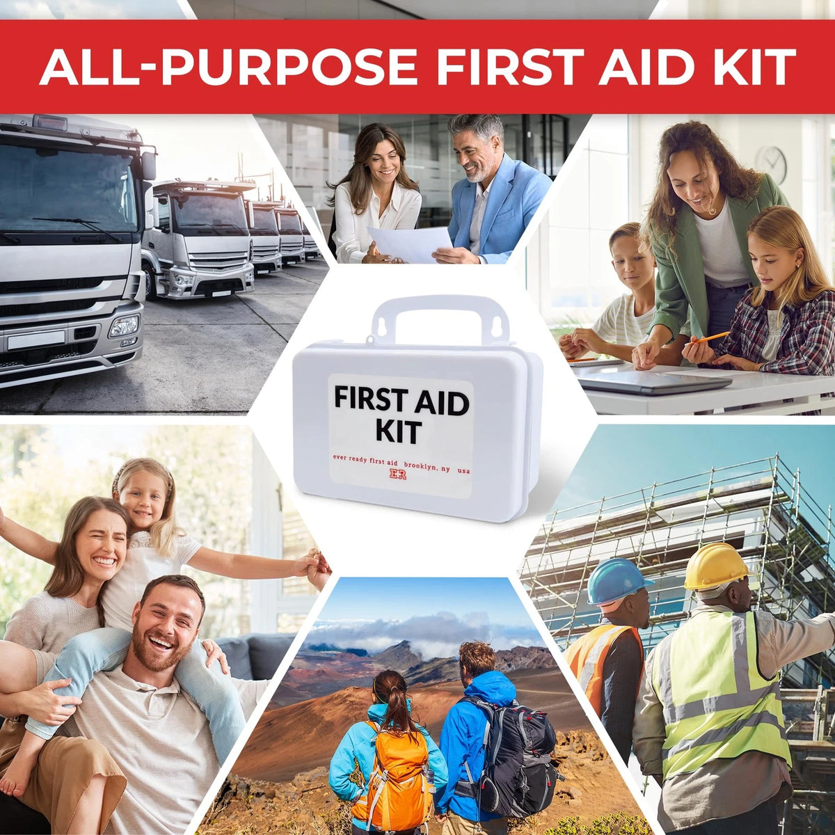 10 Person First Aid Kit - OSHA and ANSI Class A Compliant, Fully stocked...