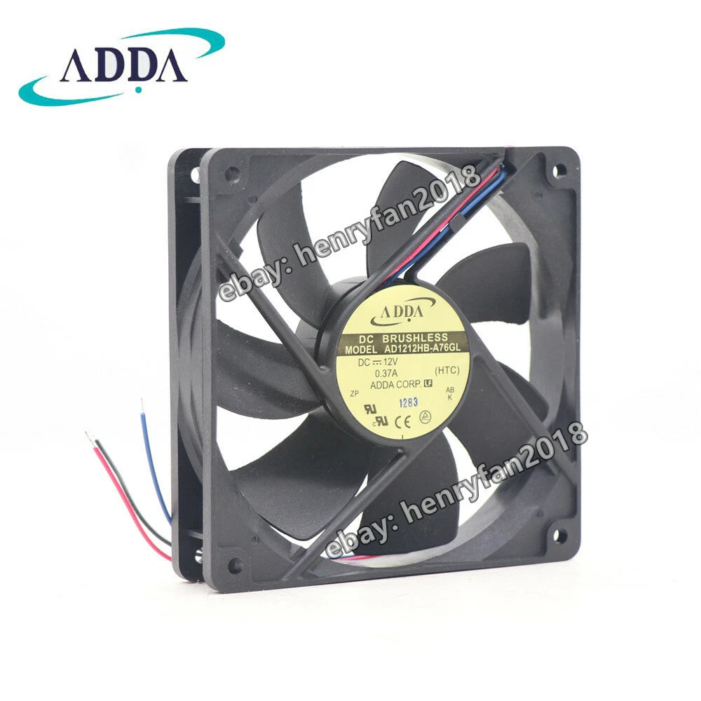 ADDA AD1212HB-A76GL Axial Fan 12VDC 0.37A 120*120*25MM 3-wire Slient Cooling Fan