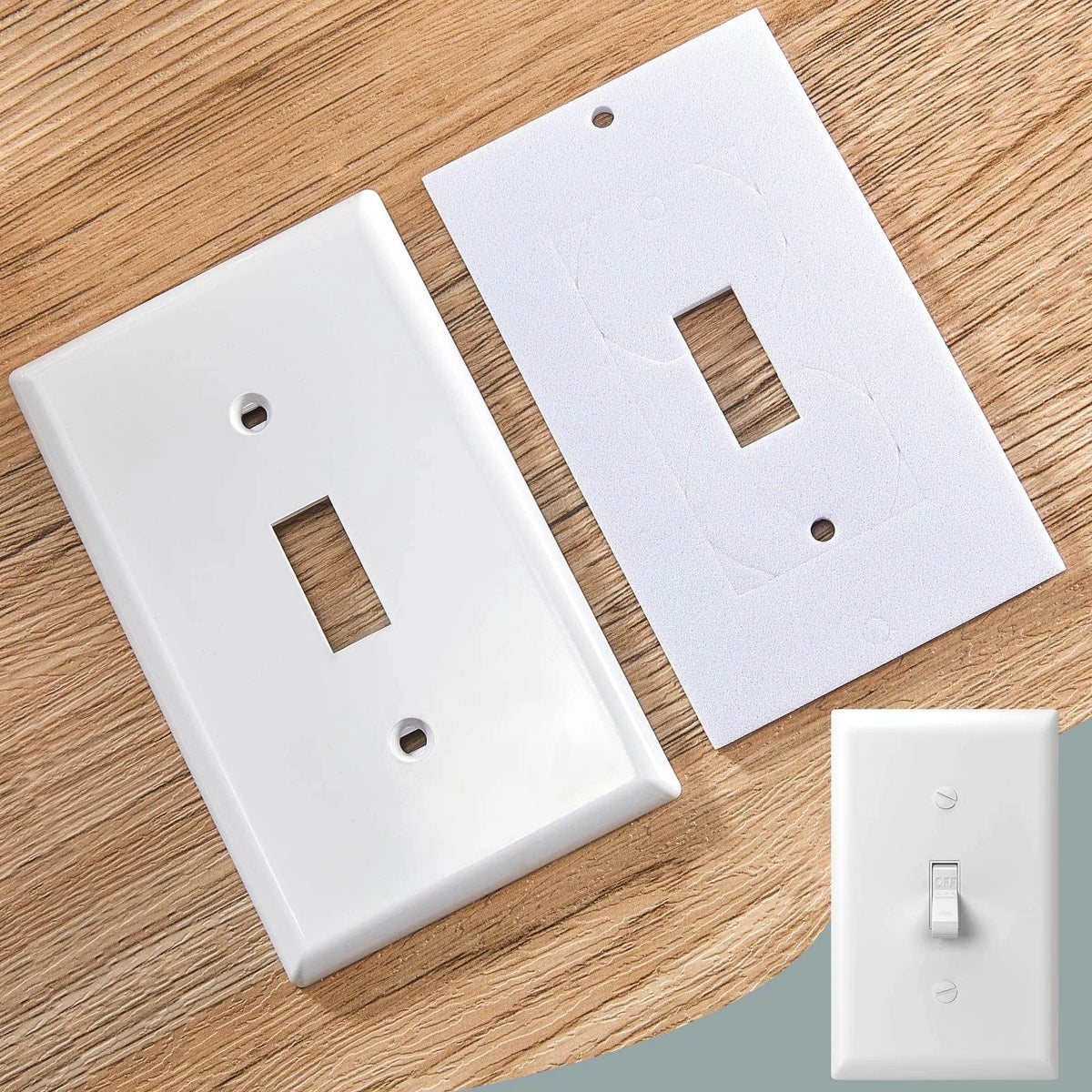 Tondiamo 30 Pcs Outlet Insulation and Draft Sealers Foam 2.5 x 4 Inch, White