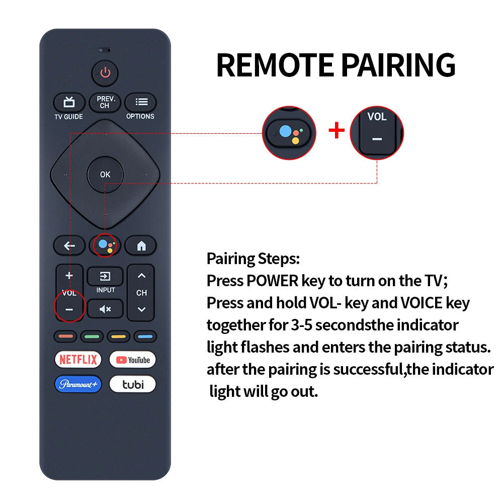 Voice Remote Control For Philips Android TV URMT26CND001 S4X-RF439A