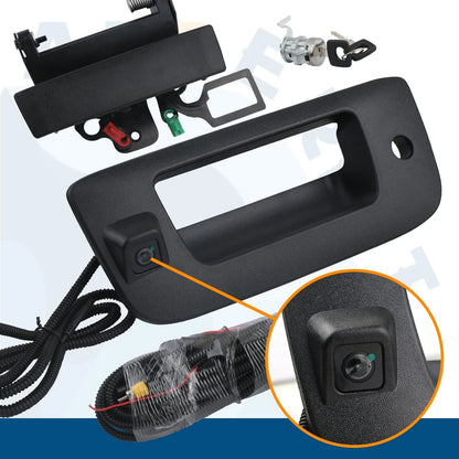 Backup Camera with Tailgate Handle & Bezel Trim & Lock Cylinder Black