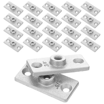 20 Pcs Ceiling Flange Hangers for 3/8" Threaded Rod Plate Silver