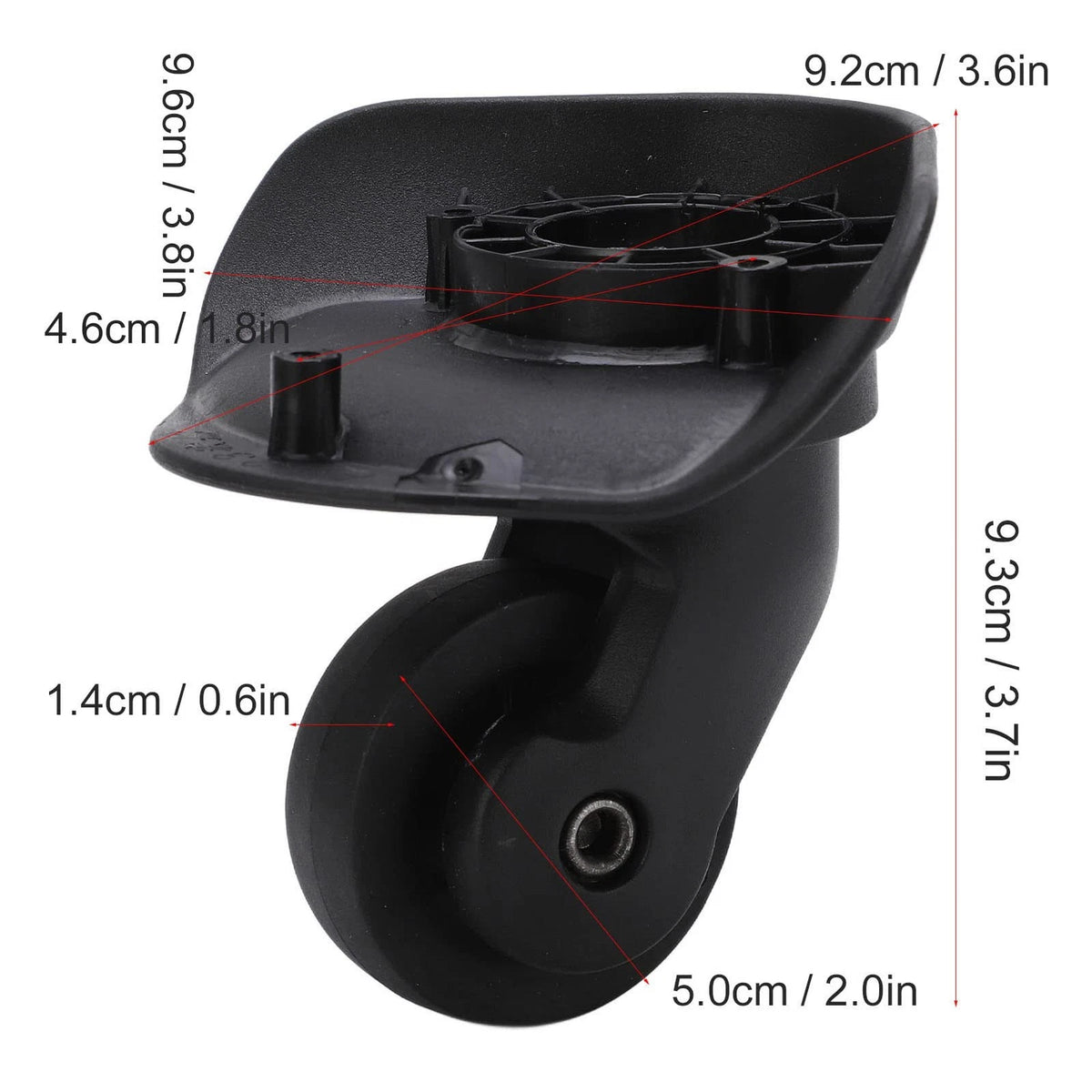 Leapiture A23 Luggage Wheels Replacement Mute Swivel Suitcase Casters 1 Black