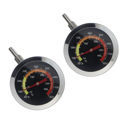 BBQ Smoker Temperature Gauge 2 Pack Thermometer 50F 800F Metal Dial for Grill