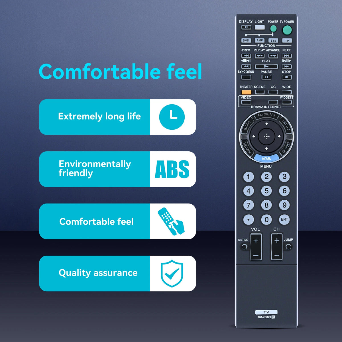 RM-YD029 Remote Control For Sony Bra TV KDL-40Z5100 KDL-46XBR10