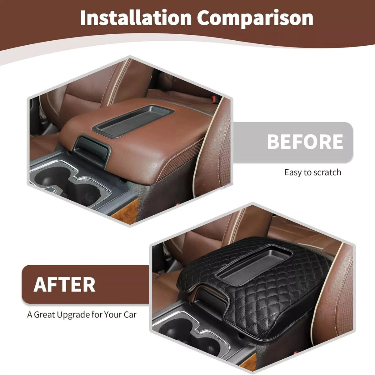 Stylish Console Lid Cover for Chevy Silverado 2015-2020 with Durable Sewing