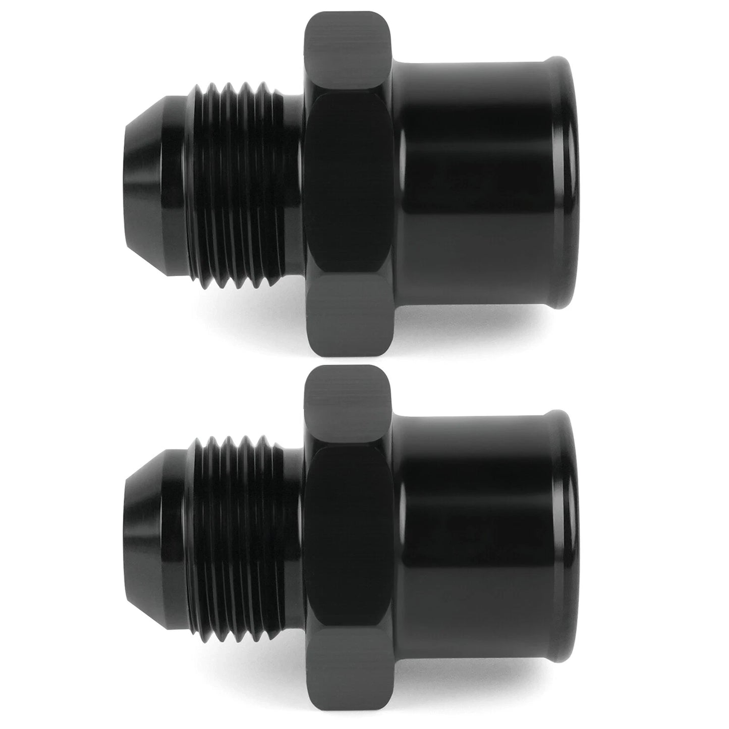 2-Pack SBC 10AN Valve Cover Adapter Aluminum Fittings for Push-In Grommet Black