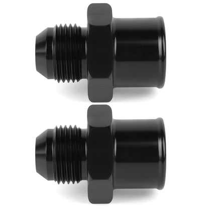 2-Pack SBC 10AN Valve Cover Adapter Aluminum Fittings for Push-In Grommet Black