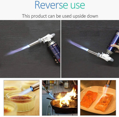 FunOwlet Butane Torch, Reverse Use Culinary Kitchen Small, White and Silver