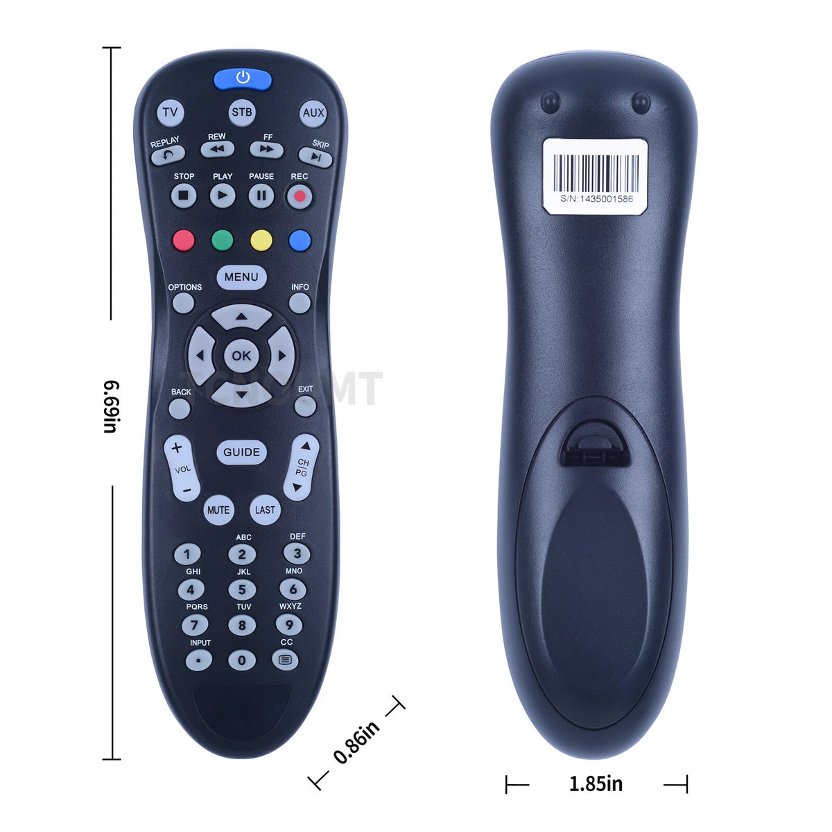 Universal For Entone RC45P-T2 Set Top Box Black Remote Control