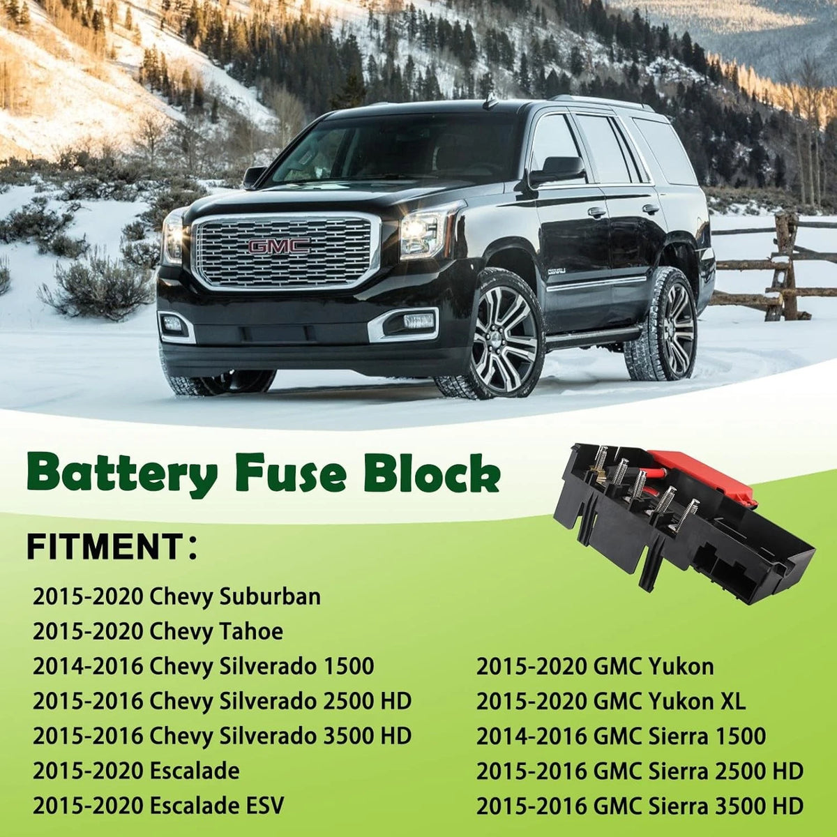 Battery Distribution Fuse Block Compatible with 2015-2020 Chevrolet Black