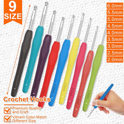 XSEINO Crochet Kit with Hooks Yarn Set - Premium Kit-40Colors