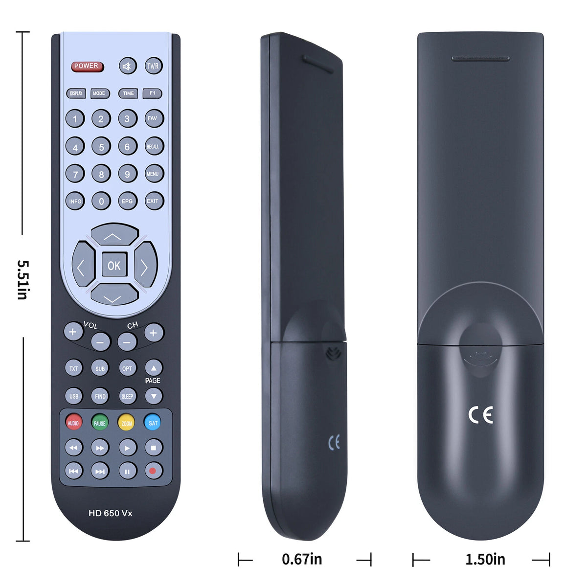Replacement Remote Control For Megasat HD 640T2 / HD 750T2
