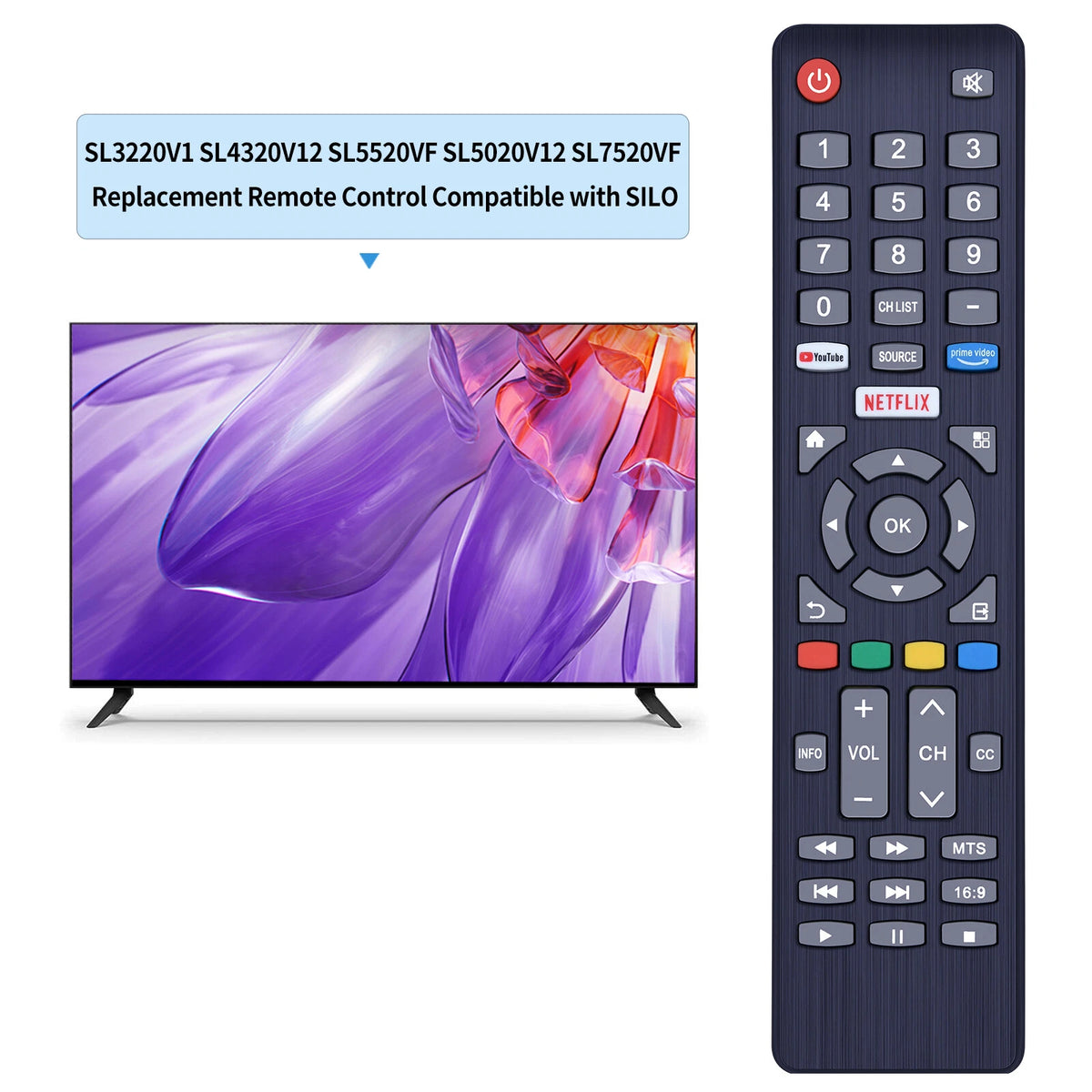 For SILO TV Remote Control SL3220V1 SL4320V12 SL5020V12 SL5520VF SL7520VF
