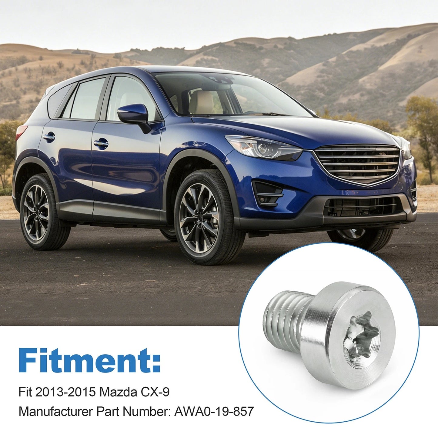 For 2013-2015 Mazda CX-9 Transmission Fluid Drain Plug Bolt AWA0-19-857