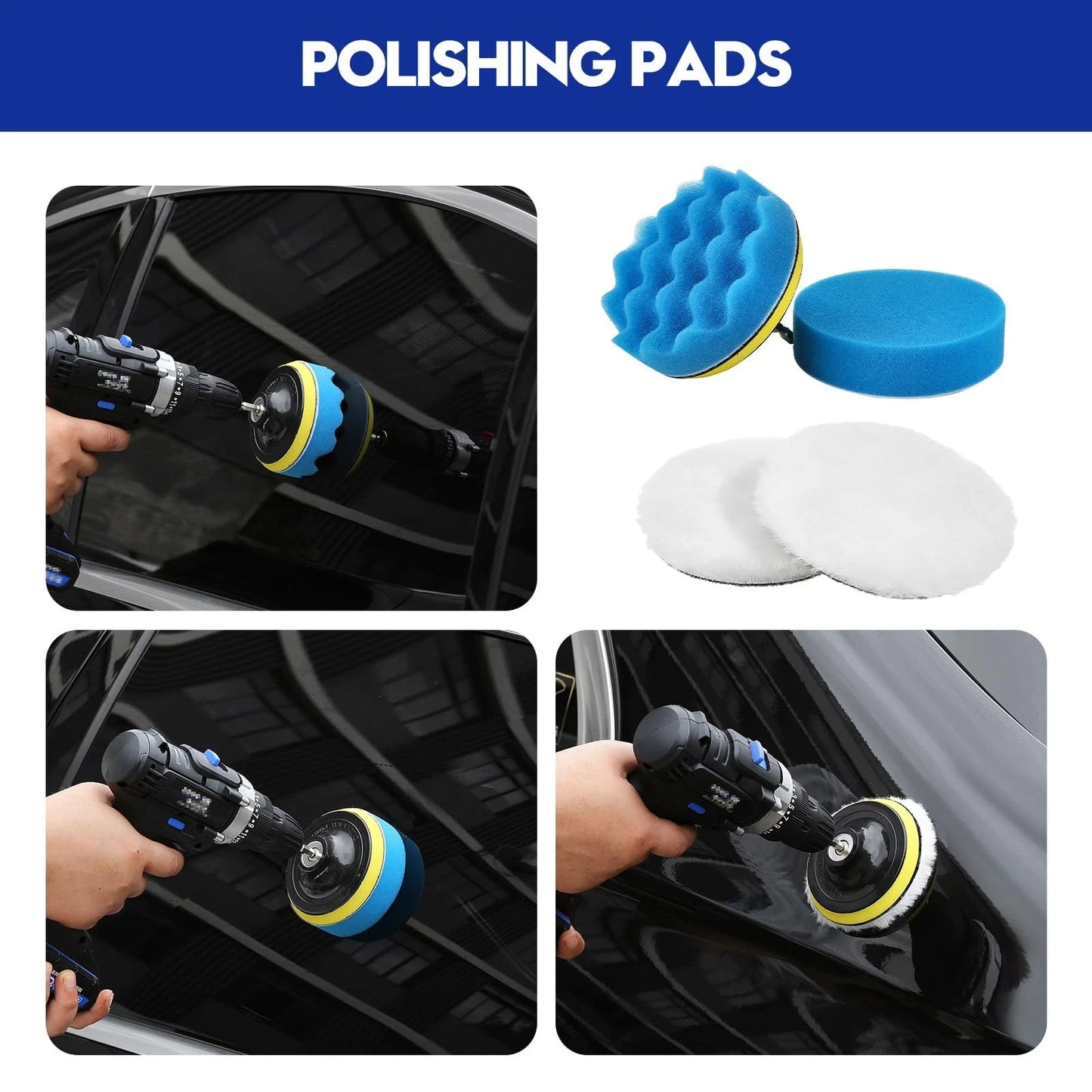 Qydipclin 45Pcs Car Detailing Kit, Brush Set, 45pcs, Blue