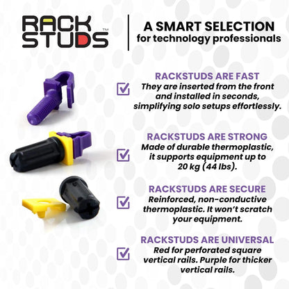 Rackstuds P20 Series II - Server Rack Screws 20-Pack | Cage Nut 20, Purple