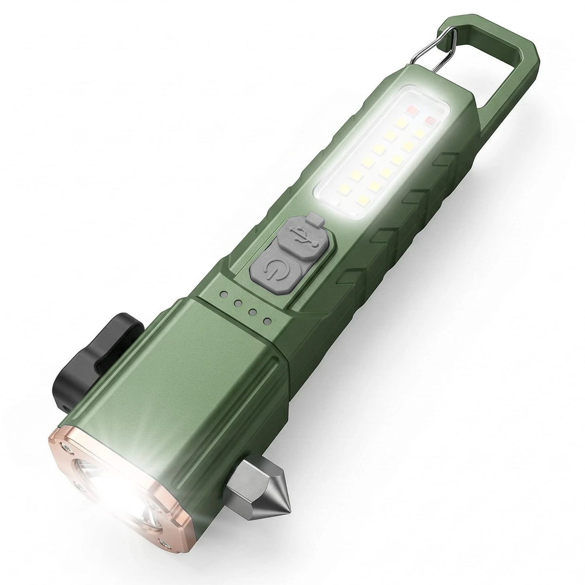 Emergency Car Flashlight with 6 Lighting Modes, Flashlights Green-1PC