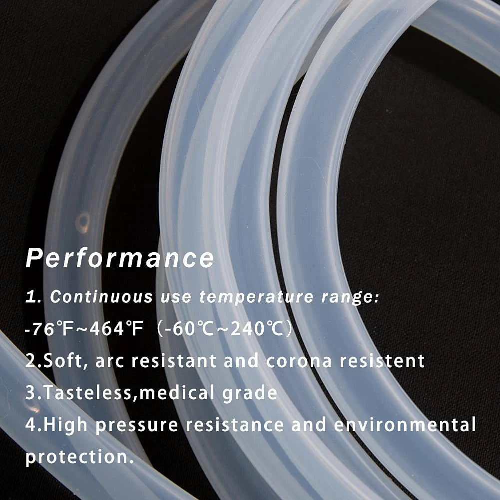 Quickun Pure Silicone Tubing, 5mm ID x 8mm OD High 5mmx8mm, 9.84Ft (3meters)