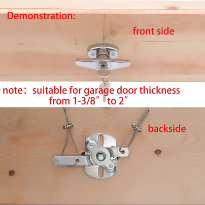 Wedelweib Garage Doors T Handle Lock with 2 Keys and 2 Set mounting Silver