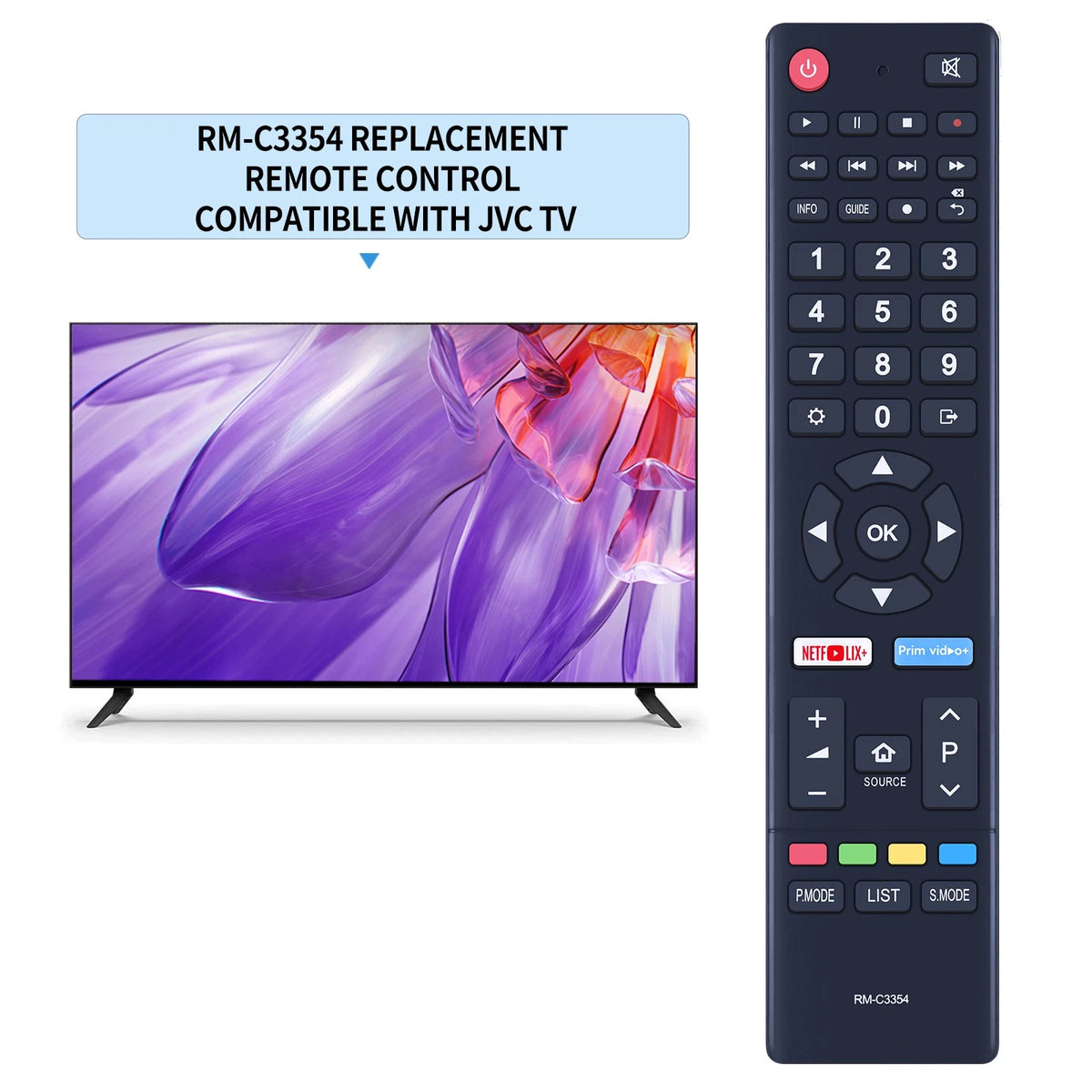 Remote Control For JVC RM-C3354 LT-50KB585 LT-43KB385 Smart LCD LED Android TV