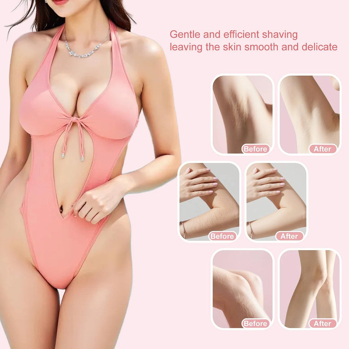 Bikini Trimmer for Women, Electric Razors Shaver with LCD Pink