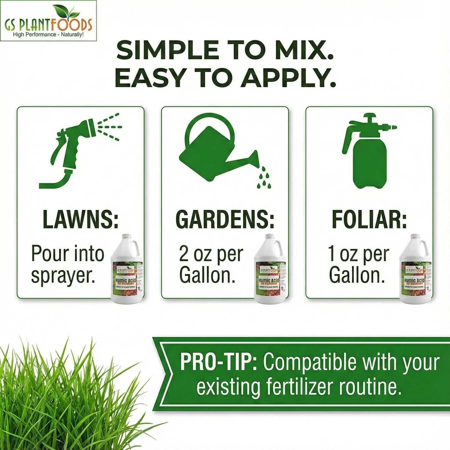 GS Plant Foods Humic Acid Soil Amendment – Leonardite-Derived Liquid 36 OZ
