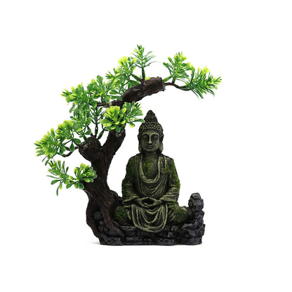 Tfwadmx Aquarium Buddha Statue Decoration Resin Style 1, Gold Or Golden Brown